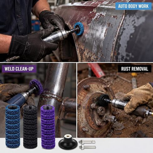 63 Pcs 2 Inch Paint Stripper Discs Set, Strip & Clean Change Sanding Discs, Strip Wheels with 1/4-inch Universal Shank for Drill & Die Grinder, Paint Rust Oxidation Removal, Surface Prep in Kuwait