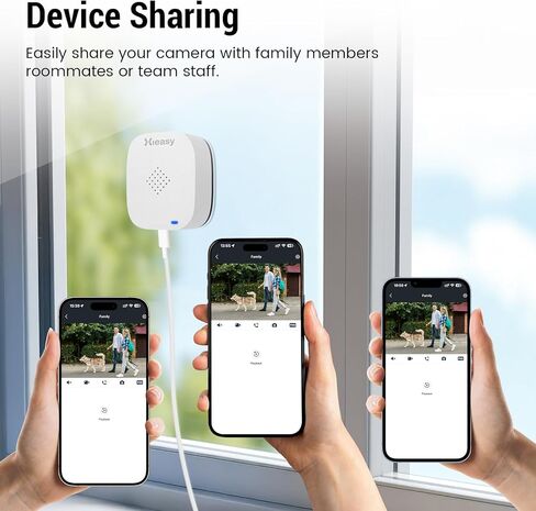 4MP 2.5K Window Camera, No Subscription, AI Human & Vehicle Detection-2Pack | 2.4GHz ＆ 5GHz Dual-Band WiFi, Color Night Vision, 24/7 Recording, 32GB SD Card Included, No Drilling in Kuwait