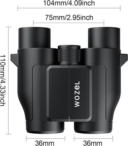 20x25 Compact Binoculars for Adults & Kids - Wozel High Powered Low Light Vision Binoculars for Bird Watching Concert Cruise Travel - Lightweight Small Porro Prism FMC Lens with Case Strap in Kuwait