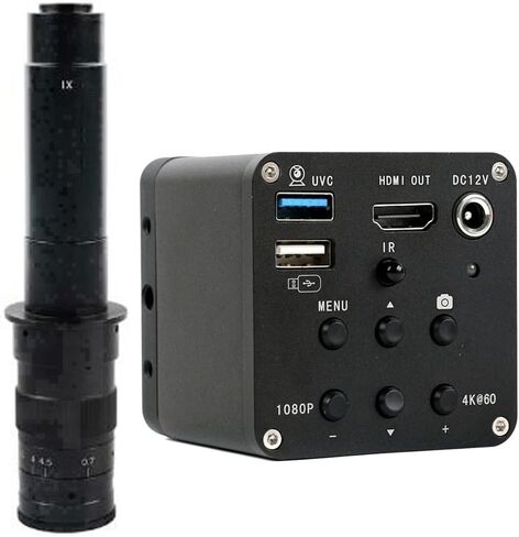 8MP 4K 1080P 60FPS Industrial Digital Video HDMI USB Microscope Camera & 300X C-Mount Lens for PCB Soldering Phone Repair ﻿ in Kuwait