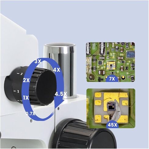 Microscope, Microscope, Binocular HD Stereo 0.7-4.5X Continuous Zoom PCB Board Electronic Components for Mobile Phone Repair,for Homeschool Lab in Kuwait