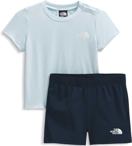 The North Face Kids' 24/7 Set - Two Piece Outfit for Infant Boys & Girls, T-shirt With Shoulder Snaps, Pull-on Shorts in Kuwait