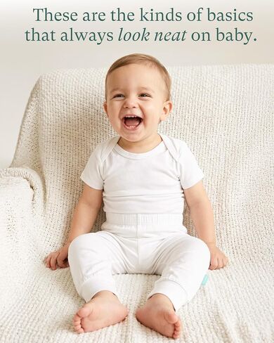 PurComfy Baby Bodysuits and Pants Set, 12-Piece Bamboo Viscose Unisex Baby Outfit, Matching Neutral Baby Clothes for 0-24M in Kuwait
