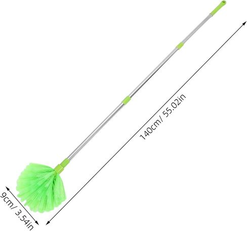 PRETYZOOM Multi-Purpose Ceiling Brush with Adjustable Extension Pole, Stainless Steel and Nylon Stiff Bristle Web Remover for Patio Roof and Attic Beams in Kuwait