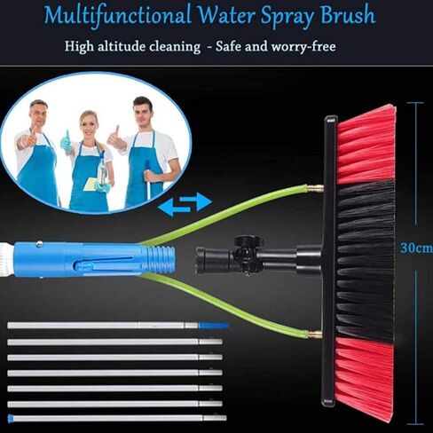 Solar Panel Cleaning Brush Kit - Window Cleaner with Fed Pole for Efficient Cleaning of Photovoltaic Panels and Windows - Extendable Window Washing Tool in Kuwait