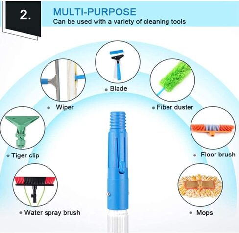 Solar Panel Cleaning Brush Kit - Window Cleaner with Fed Pole for Efficient Cleaning of Photovoltaic Panels and Windows - Extendable Window Washing Tool in Kuwait