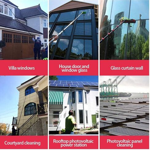 Solar Panel Cleaning Brush Kit - Window Cleaner with Fed Pole for Efficient Cleaning of Photovoltaic Panels and Windows - Extendable Window Washing Tool in Kuwait
