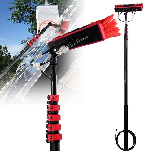 20Ft Solar Panel Cleaning Brush with Pole, Window Cleaning System, Efficient Solar Panel & Window Washing Tools, Professional Cleaning Kit for Home & Commercial Use in Kuwait