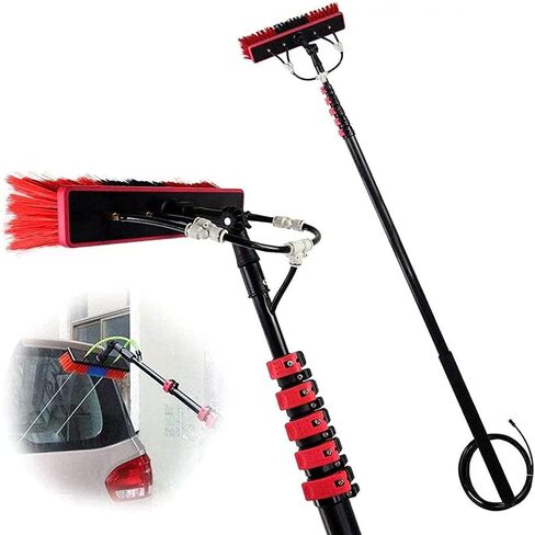 Telescopic Window and Solar Panel Cleaning Brush with Water Fed System for Efficient Glass and Panel Maintenance(55cmbrush 36FT) in Kuwait