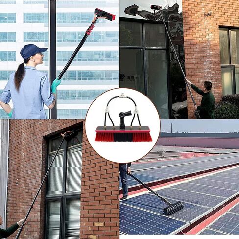 Telescopic Window and Solar Panel Cleaning Brush with Water Fed System for Efficient Glass and Panel Maintenance(55cmbrush 36FT) in Kuwait