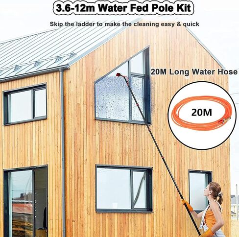 Telescopic Window and Solar Panel Cleaning Brush with Water Fed System for Efficient Glass and Panel Maintenance(55cmbrush 36FT) in Kuwait