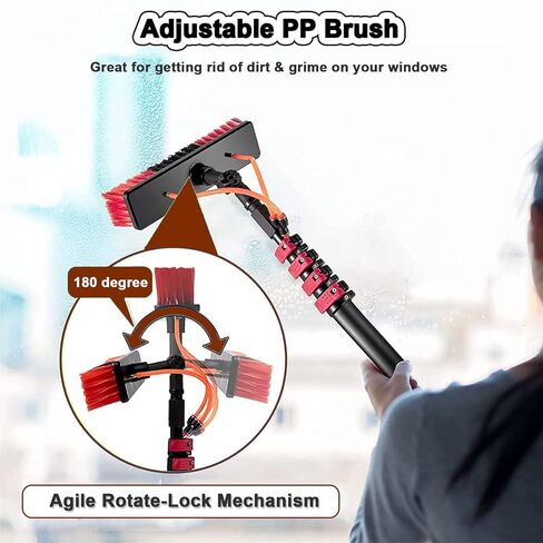 Telescopic Window and Solar Panel Cleaning Brush with Water Fed System for Efficient Glass and Panel Maintenance(55cmbrush 36FT) in Kuwait