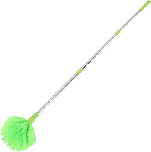 FUOYLOO Lightweight Ceiling Brush for Cobwebs and Dust with Adjustable Stainless Steel and Nylon Pole, Stiff Bristle Brush, Nonslip Ergonomic Handle, Multi-Purpose Collapsible Extension in Kuwait