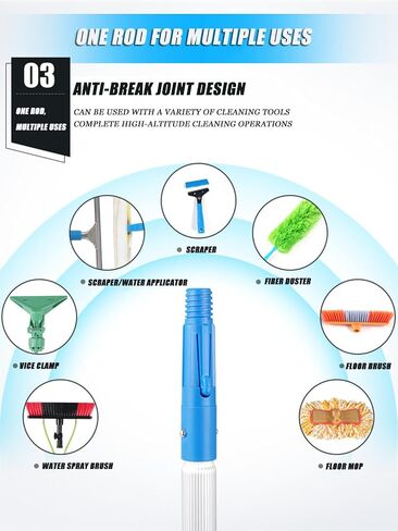 Professional Window and Solar Panel Cleaning Kit with Rotatable Brush Head(Size 8m) in Kuwait