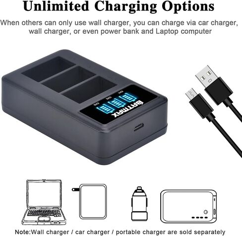 3Pcs AHDBT-301 Li-ion Battery + 3-Slots LED USB Charger for GoPro Hero 3, Hero 3+ GoPro AHDBT-301,AHDBT-302 Cameras in Kuwait