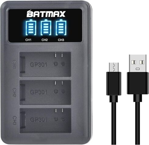 3Pcs AHDBT-301 Li-ion Battery + 3-Slots LED USB Charger for GoPro Hero 3, Hero 3+ GoPro AHDBT-301,AHDBT-302 Cameras in Kuwait