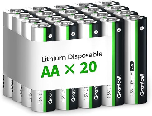Granicell 20-Pack Lithium AA Batteries | 1.5V for Blink Cameras, Smart Locks Alarms & Tech Devices|10-Year Life Leak-Proof, Extreme-Temp Resistant (Non-Rechargeable) in Kuwait