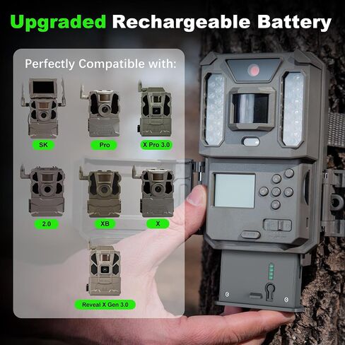 Lesaps 4Pack 6000mAh Rechargeable Reveal Lithium Battery Pack with Charger | Compatible with Trail Camera Reveal X Gen 3.0, 2.0, X Pro 3.0, Pro, X Ultra 3.0, SK, XB, X - Upgraded LED & Solar Charging in Kuwait