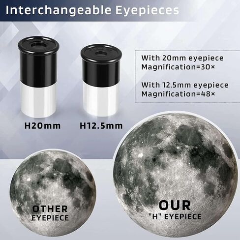 Telescope Astronomical, 50mm Refractor with Finderscope and Mobile Phone Adapter, Portable Travel Telescope for Astronomy Beginners in Kuwait
