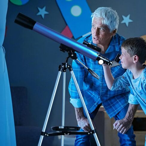 Telescope Astronomical, 50mm Refractor with Finderscope and Mobile Phone Adapter, Portable Travel Telescope for Astronomy Beginners in Kuwait