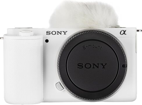 Sony ZV-E10 Mirrorless Camera (Body, White) (ILCZV-E10/W) + 64GB Card + Bag + Card Reader + HDMI Cable + Flex Tripod + Hand Strap + Memory Wallet + Cleaning Set in Kuwait