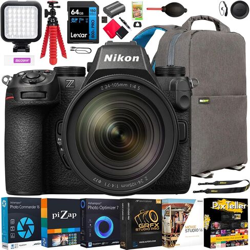 Nikon Z5II Full-Frame FX-Format Mirrorless Camera with NIKKOR Z 24-200mm f/4-6.3 VR Zoom Lens Bundle, 24.5MP Sensor, 4K UHD Video, 64GB Lexar SDXC Memory Card, Extra Battery, Camera Bag & eBook in Kuwait