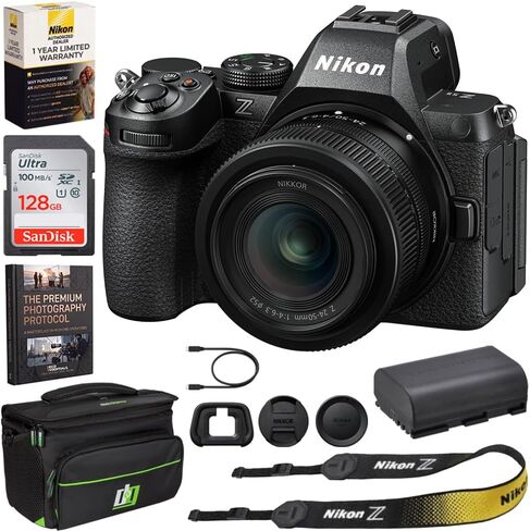 Nikon Z5II Full-Frame FX-Format Mirrorless Camera with NIKKOR Z 24-200mm f/4-6.3 VR Zoom Lens Bundle, 24.5MP Sensor, 4K UHD Video, 64GB Lexar SDXC Memory Card, Extra Battery, Camera Bag & eBook in Kuwait