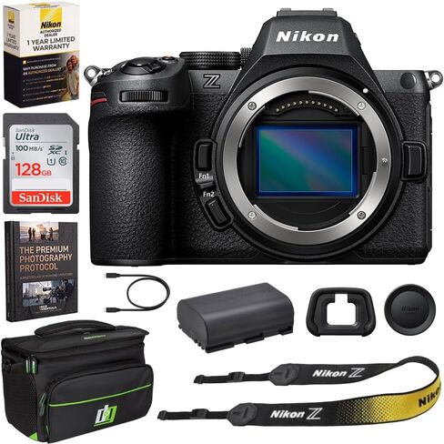 Nikon Z5II Full-Frame FX-Format Mirrorless Camera with NIKKOR Z 24-200mm f/4-6.3 VR Zoom Lens Bundle, 24.5MP Sensor, 4K UHD Video, 64GB Lexar SDXC Memory Card, Extra Battery, Camera Bag & eBook in Kuwait