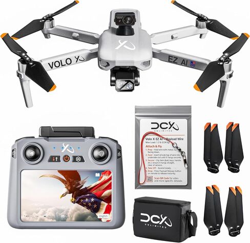 DCX Volo X EZ AI Drones – Drones with Camera for Adults 4k AI-Assisted Flight Control – FAA Approved Drone 4k Camera, 360° Obstacle Avoidance, U.S. Support – Beginner Drone for Adults in Kuwait