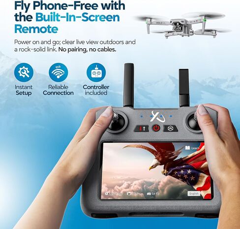 DCX Volo X EZ AI Drones – Drones with Camera for Adults 4k AI-Assisted Flight Control – FAA Approved Drone 4k Camera, 360° Obstacle Avoidance, U.S. Support – Beginner Drone for Adults in Kuwait