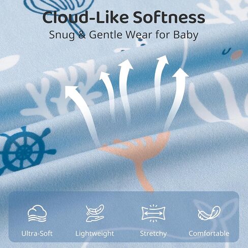 Baby Sleep Sack 0-6 Months, 0.5 TOG Wearable Blanket for Baby Boy and Girl, 2-Way Zipper Newborn and Infant Sleeping Bag 2 Pack, Lightweight Sleep Sacks Blue Whale（Small） in Kuwait