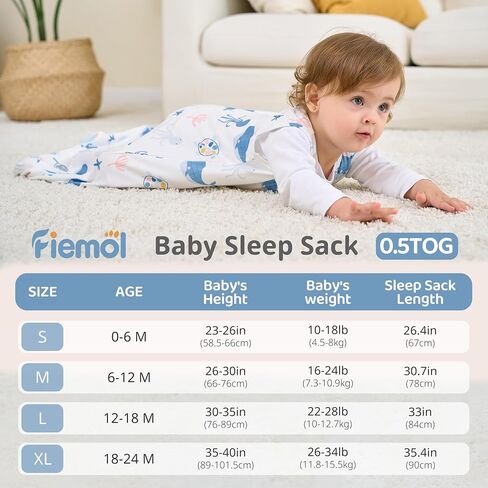 Baby Sleep Sack 0-6 Months, 0.5 TOG Wearable Blanket for Baby Boy and Girl, 2-Way Zipper Newborn and Infant Sleeping Bag 2 Pack, Lightweight Sleep Sacks Blue Whale（Small） in Kuwait