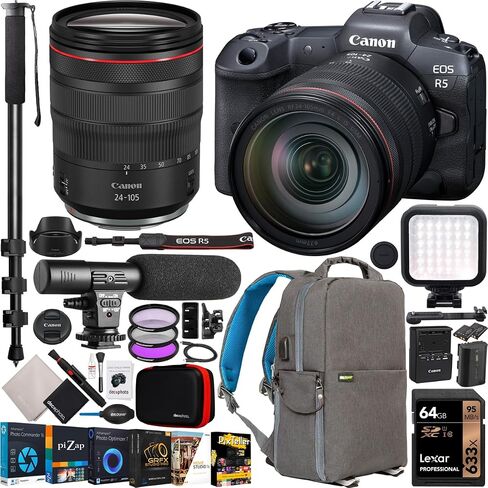 Canon EOS R6 Mark III Mirrorless Camera with RF24-105mm F4-7.1 is STM Lens Bundle with Sandisk 128GB Memory Card, Deco Essentials Camera Bag and Photography Guide Book in Kuwait