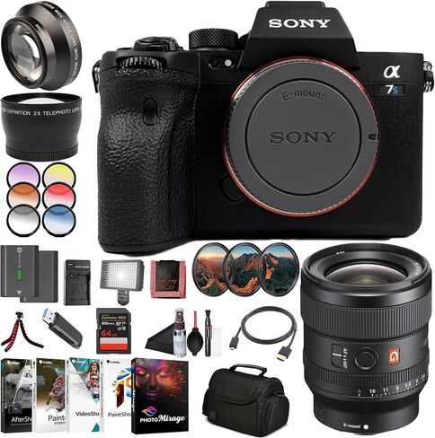 Sony α7S III Full-Frame Mirrorless Camera Body (ILCE-7SM3/B) – 12.1 MP BSI Sensor, 4K 120p 10-Bit Video | Sony FE 24mm Lens, 64GB Memory Card, 2 x NP-FZ-100 Battery, Case, External Charger and More in Kuwait