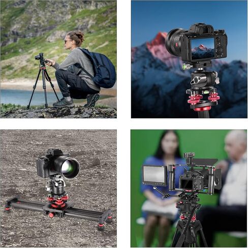 NEEWER Tripod Head Leveling Base Camera Leveler, Aircraft Grade Aluminum Alloy 3 Axis Tri Wheel Head, 3/8" Thread, -5° Precise Angle Adjustment for Macro Panoramic Photography, LP64 in Kuwait