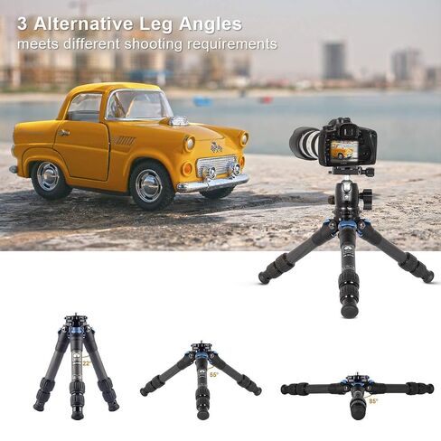 SIRUI AM-223 Carbon Fiber Camera Tripod Mini Travel Compact Tripod with 360° B-00K Ball Head, Arca Swiss Quick Release Plate, Loads up 15KG, Max Height 16", Folded Height 12.1",Black in Kuwait
