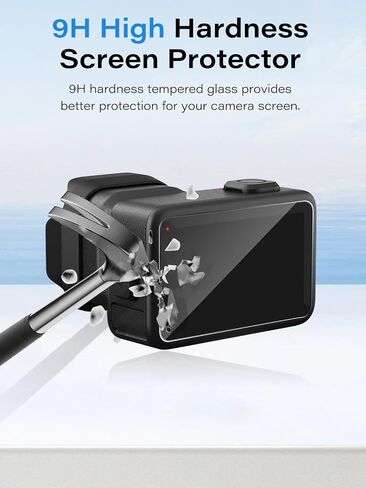 [3+3+3] Pack Screen Protector for GoPro MISSION 1 PRO/MISSION 1 | 3 Tempered Glass Rear Screen Films+3 PET Front Screen Films+3 Tempered Glass Lens Protector,HD Clarity in Kuwait