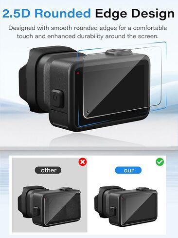 [3+3+3] Pack Screen Protector for GoPro MISSION 1 PRO/MISSION 1 | 3 Tempered Glass Rear Screen Films+3 PET Front Screen Films+3 Tempered Glass Lens Protector,HD Clarity in Kuwait