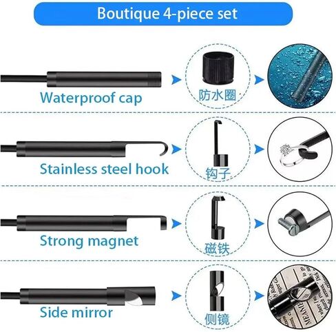 Professional Underwater Viewing endoscopic Camera with 3-in-1 Interface Connection and 8LED Lights Waterproof Endoscope for Fish(1M) in Kuwait
