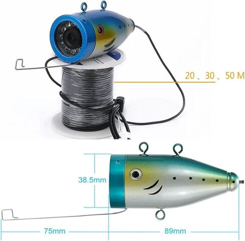 Fish Finder Underwater Fishing Camera Double Lamp 30LEDs 7Inch 15M 30M 50M IP68 Waterproof for ICE/Sea/River Fishfinder in Kuwait