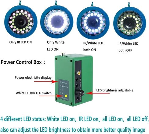 Fish Finder Underwater Fishing Camera Double Lamp 30LEDs 7Inch 15M 30M 50M IP68 Waterproof for ICE/Sea/River Fishfinder in Kuwait