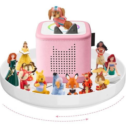 360° Turntable for Tonies Box Organizer Storage - 13" Magnetic Shelf Holder for Toniebox 1/2 Player Tonies Figures Character Set - Display Collection 20~30 Tonie Box Characters for Kids Playroom White in Kuwait