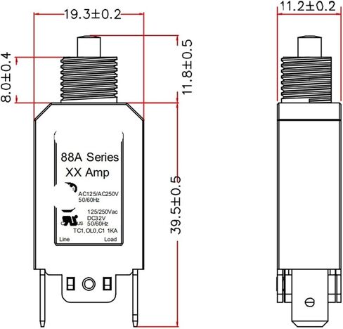 1pc 5A Circuit Breaker Thermal Protection Switch Device Overload Protector Switches for Motors in Kuwait