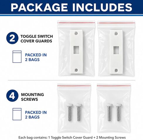 Light Switch Cover Guard (2-Pack) – Child Proof Toggle Switch Protector – Prevent Accidental On/Off – Fits Standard Toggle Switches – White in Kuwait
