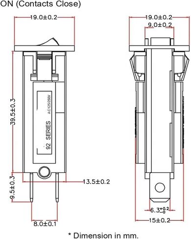 1Pcs 92 Series 5A Circuit Breaker Overload Switch Over Current Protector in Kuwait