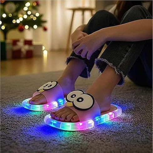 Light Up Slippers For Women, Sensor Glow Sandals Cute Cartoon Eyes, Motion Sensor LED Slides, for Teens Adults in Kuwait