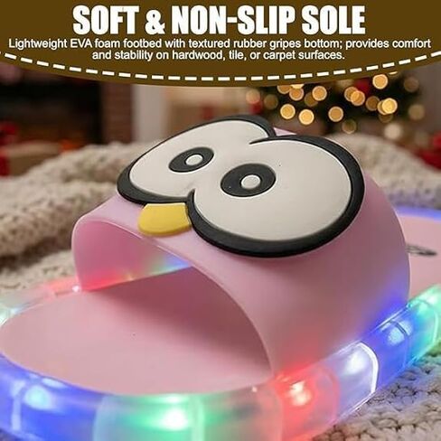 Light Up Slippers For Women, Sensor Glow Sandals Cute Cartoon Eyes, Motion Sensor LED Slides, for Teens Adults in Kuwait