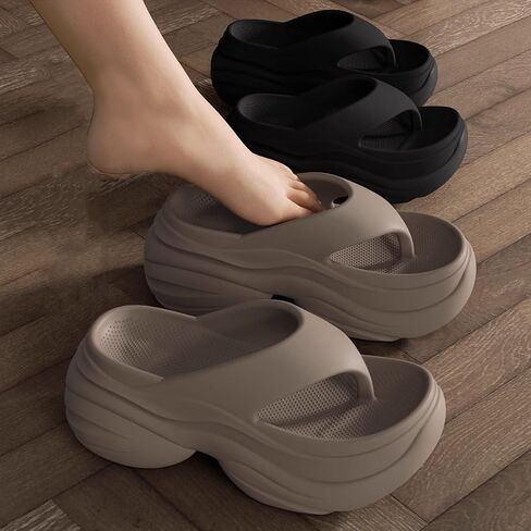 Women's Platform Flip Flops Ultra Thick Wedge Heel Sandals Non-Slip EVA Cloud Slippers for Summer Beach Indoor Outdoor in Kuwait
