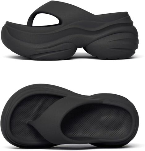 Women's Platform Flip Flops Ultra Thick Wedge Heel Sandals Non-Slip EVA Cloud Slippers for Summer Beach Indoor Outdoor in Kuwait
