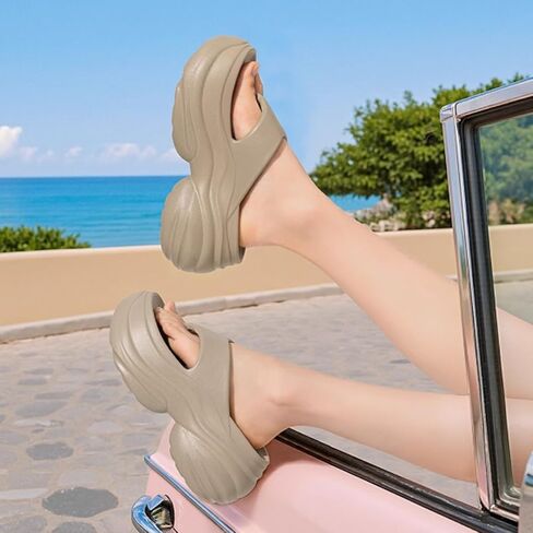 Women's Platform Flip Flops Ultra Thick Wedge Heel Sandals Non-Slip EVA Cloud Slippers for Summer Beach Indoor Outdoor in Kuwait